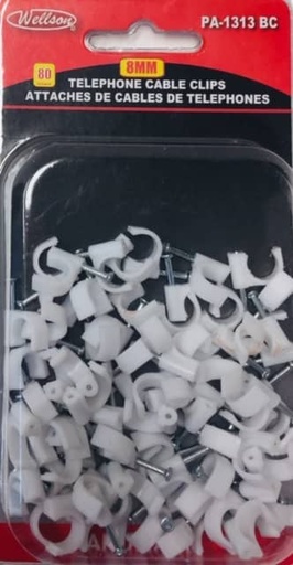 [PA-1313 BC] TELEPHONE CABLE CLIPS 8MM