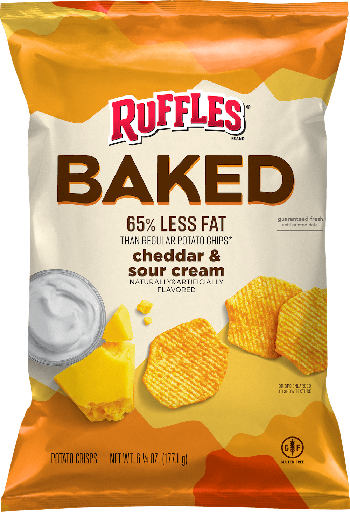 RUFFLES OVEN BAKED CHED. & SOUR CR. 32G