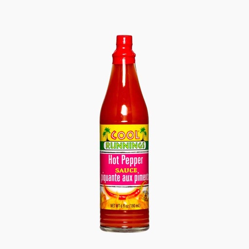 [624913000829] COOL RUNNINGS HOT PEPPER SAUCE 180ML