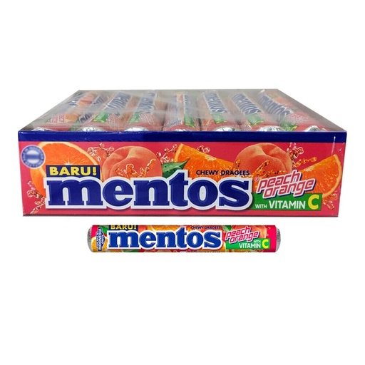 [3960] MENTOS PEACH ORANGE 24 CT