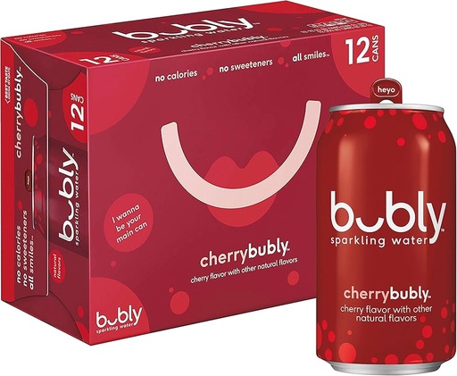 BUBLY SPARKLING WATER CHERRY 12CT/355ML