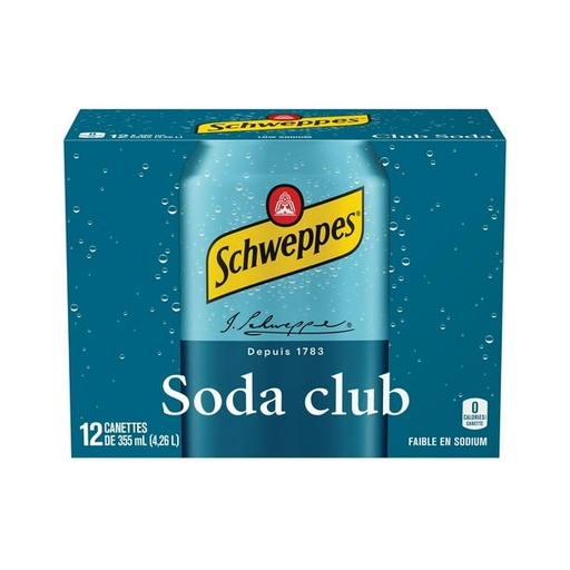 [J5] SCHWEPPES CLUB SODA 12CT/355ML