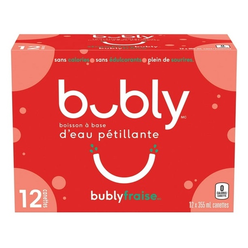 BUBLY SPARKLING STRAW. 12CT/355ML