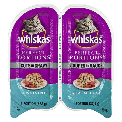 [058496433147] WHISKAS CUTS IN GRAVY TUNA 37.5G / 2PK