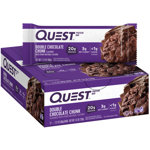 [888849002245] QUEST DOUBLE CHOCOLATE 60GX12CT 