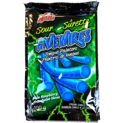 LIVEWIRES SOUR BLUE RASP. 18CT 100G