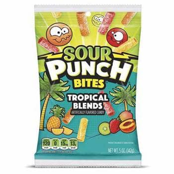 [7382] SOUR PUNCH PEG BITES TROPICAL 142G