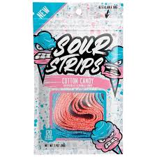 [860001800555] SOUR STRIPS PEG BAG COTTON CANDY 96G