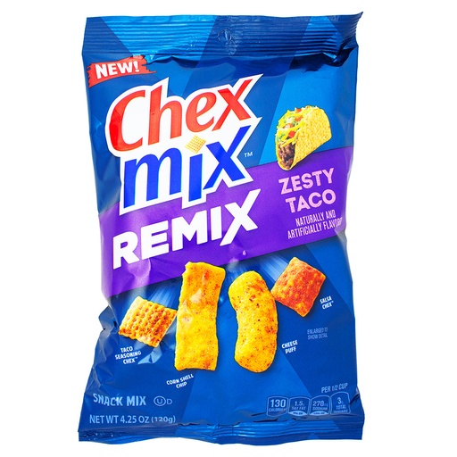 [016000205529] CHEX MIX REMIX ZESTY TACO 120G
