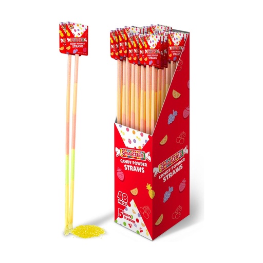 [072084078961] SMARTIES CANDY STRAWS 48CT 503G