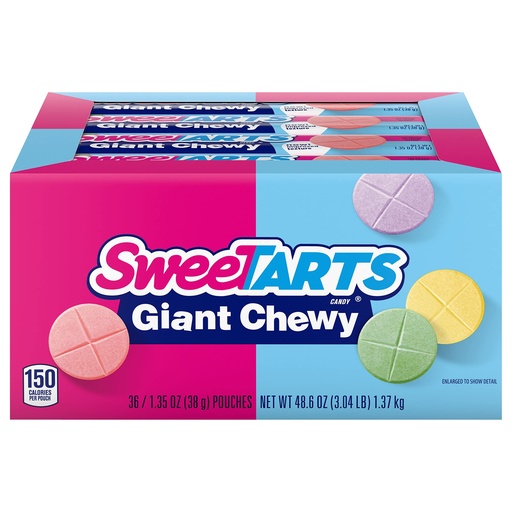[079200131234] SWEETARTS GIANT CHEWY 36CT 1.37KG