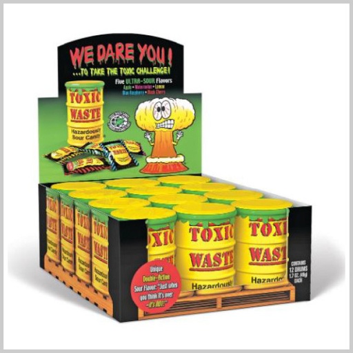 [1320.] TOXIC WASTE SOUR CANDY 12CT 576G