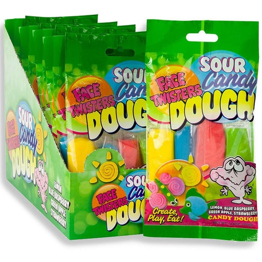 [793216110204] FACE TWISTERS SOUR CANDY DOUGH 12/CT