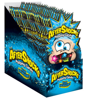 AFTERSHOCKS POPPING CANDY BLUE RASB.24CT