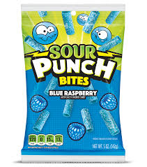 [7306] SOUR PUNCH BITES BLUE RASPB. 142G