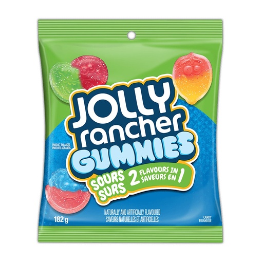 [066259043779] JOLLY RANCHER GUMMIES SOURS 2IN1 FLAV. 182G