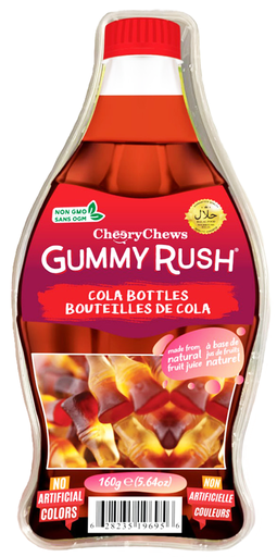 [628235196956] GUMMY RUSH BOTTLE COLA BOTTLES 160G  
