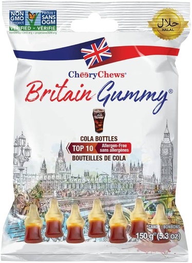 [628235196192] BRITAIN GUMMY COLA BOTTLES 80G