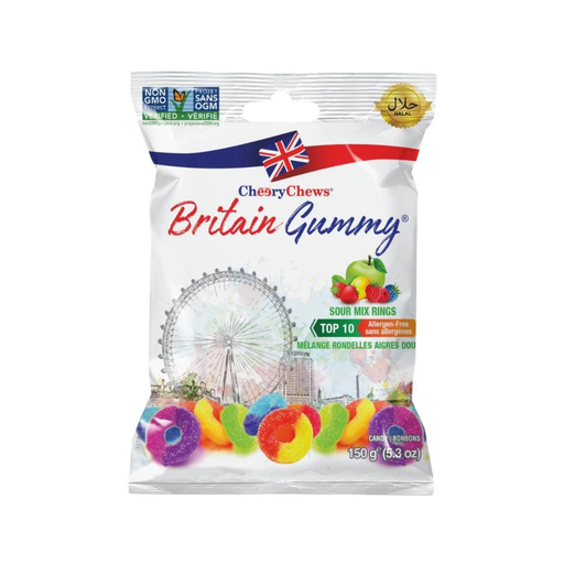 [628235196253] BRITAIN GUMMY SOUR MIX RINGS 80G 