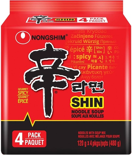 [008S] NONGSHIM SHIN NOODLE ORIGINAL 120G 4/PK