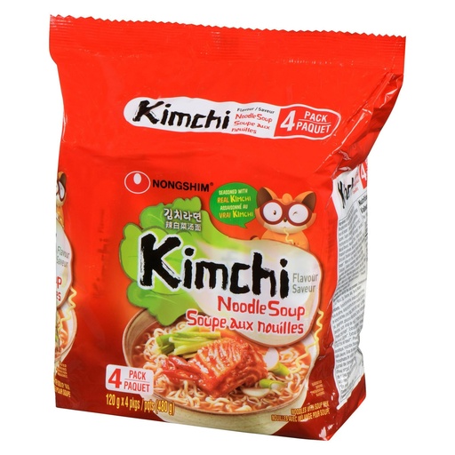 [00031146065844] NONGSHIM KIMCHI NOODLE 120G 4/PK 