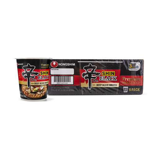 [NS-027] NONGSHIM SHIN RAMEN CUP-BLACK (101G-6PK)