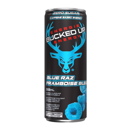 [810131952099] BUCKED UP ENERGY DRINK BLUE RAZ 355ML
