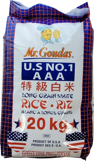 [065349008889] USA LONG WHITE RICE 20KG 
