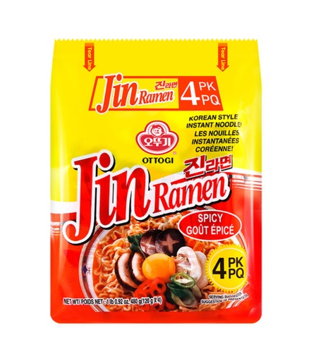 [OV111] OTTOGI JIN RAMEN-SPICY (120G-4PK)