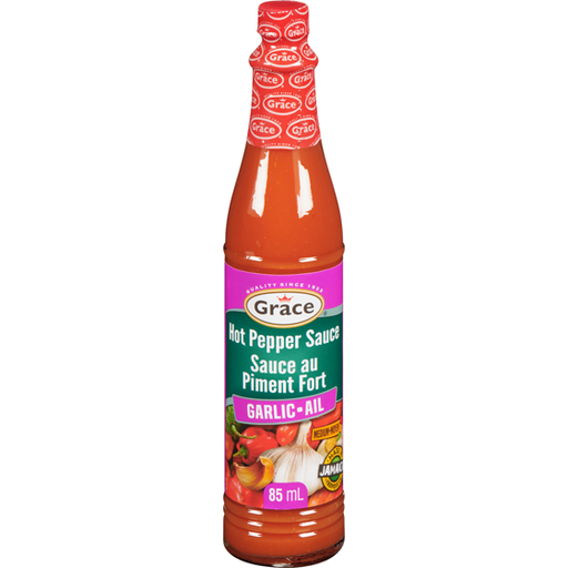 [055270840962] GRACE GARLIC HOT PEPPER SAUCE (85ML)