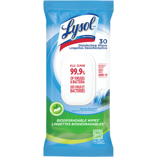 LYSOL WIPES SPRING WATERFALL 30/CT