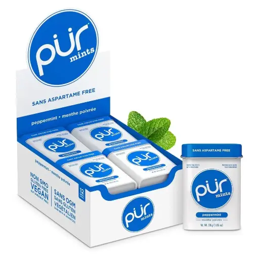 [830028009040] PUR MINTS TIN PEPPERMINT 12/CT  