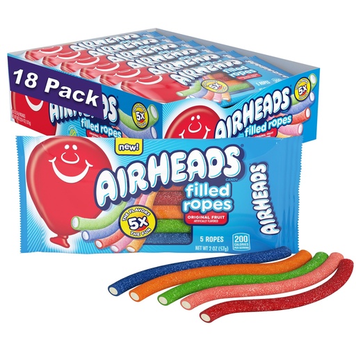 AIRHEADS FILLED ROPES ORIGINAL FRUIT 18/CT