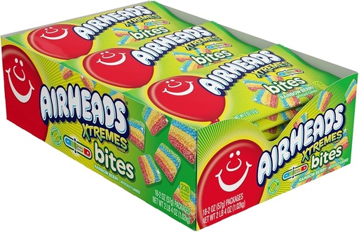 [073390010034] AIRHEADS XTREMES BITES RAINBOW BERRY18/CT