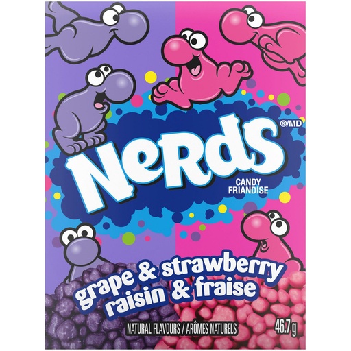 NERDS GRAPE & STRAWBERRY 47G/ 24CT