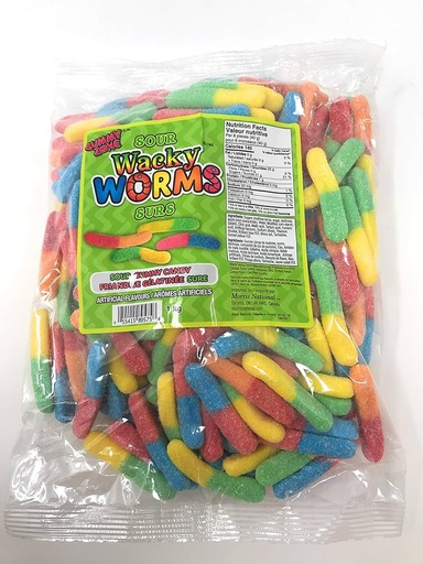 GUMMY ZONE SOUR WACKEY WORMS/1KG