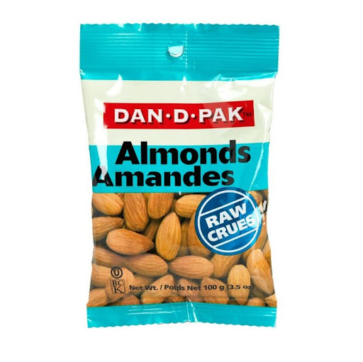 [000272] DAN-D ALMONDS NATURAL (RAW) 100G