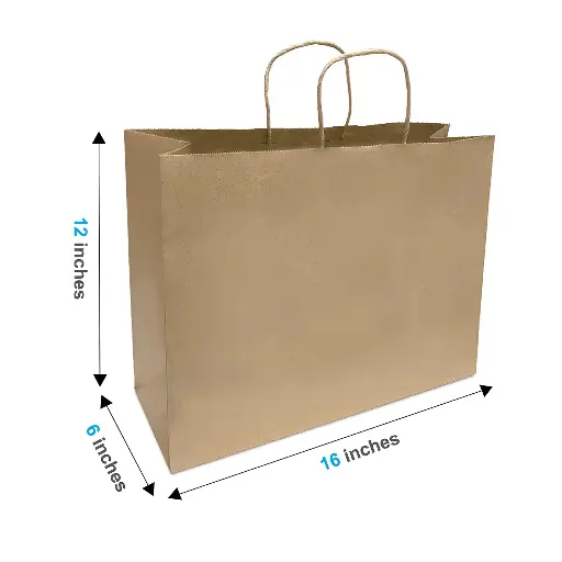 [819202009083] TWISTED PAPER HANDLE BAG 16X6X12" /250PK
