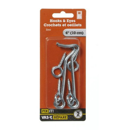 [063252392637] HOOK & EYES 4"