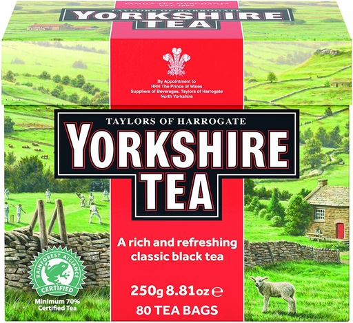[615357112100] YORK SHIRE BLACK TEA 80 BAGS 