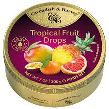 [CAV030] CAVE- BOUBLE FRUIT DROPS CANDY TIN200G 