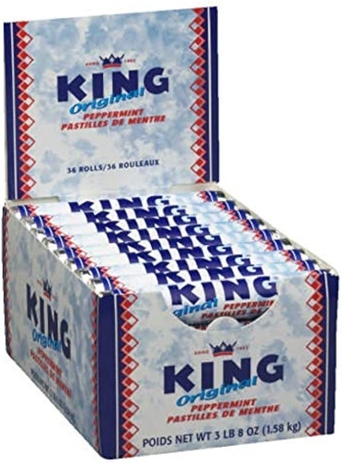 [735934001266] KING PEPPERMINT ROLLS ORIGINAL 36/CT