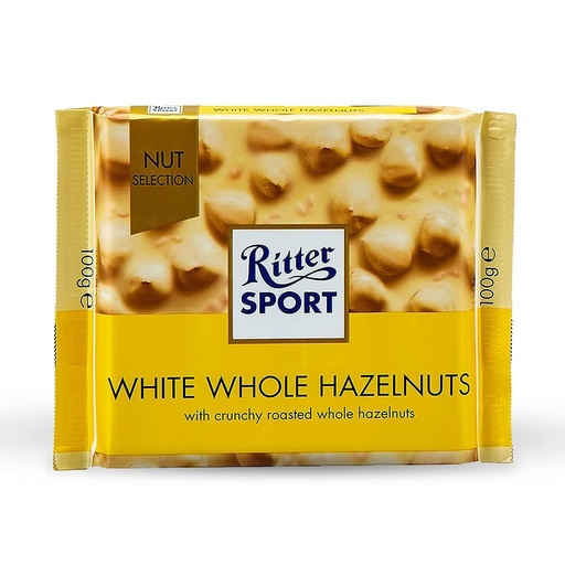 [RIT124] RITTER WHT. CHOCO. WHOLE HAZELN. 100G
