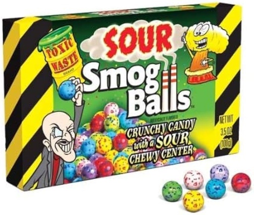 [0908] TOXIC WASTE SOUR SMOG BALLS 48G/24CT