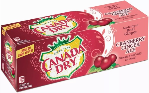 [062100005637] CANADA DRY CANS CRANBERRY  355ML/12CT 