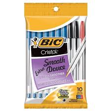 BIC CRISTAL ASSORTED BALL PENS 10/PK