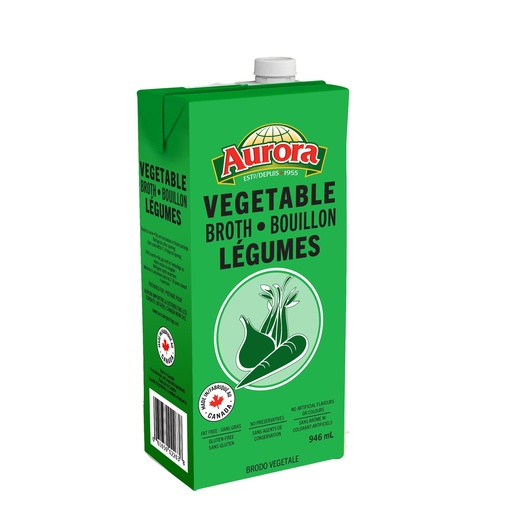 [061659022638] AURORA VEGETABLE BROTH LEGUMES 946ML