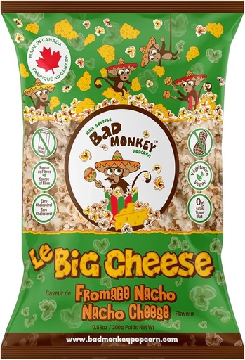 [12484] BAD MONKEY CHEESE POPCORN 300G