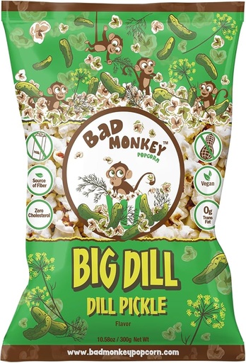 [13652] BAD MONKEY BIG DILL POPCORN 300G