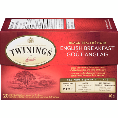 [12029] TWININGS ENGLISH BREAKFAST 40G/20CT